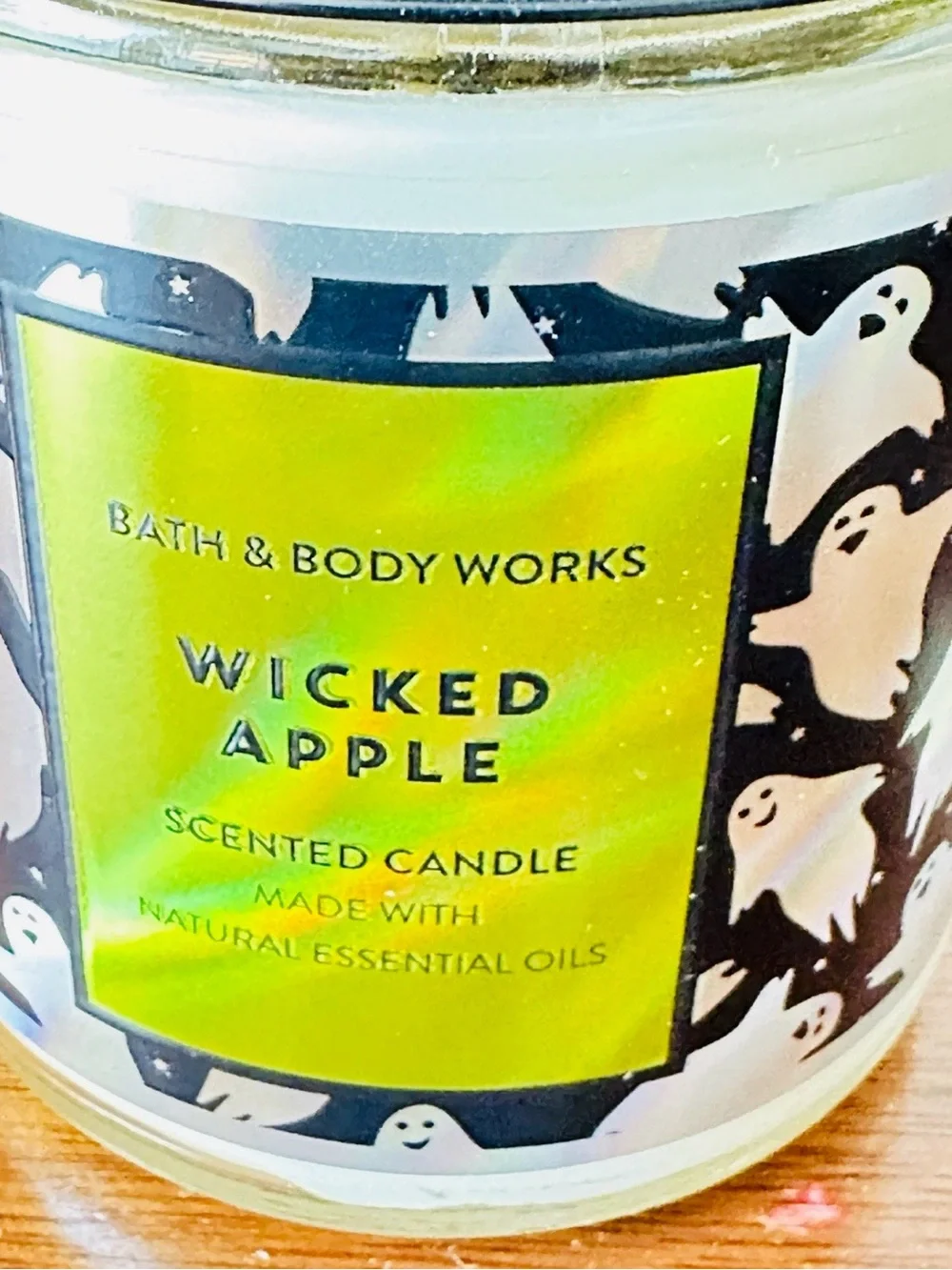 Bath & Body Works Wicked Apple Candle - Black, White, Green Label